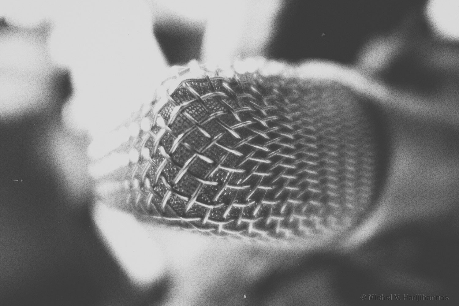 © michel hadjihannas original black and white photography the microphone